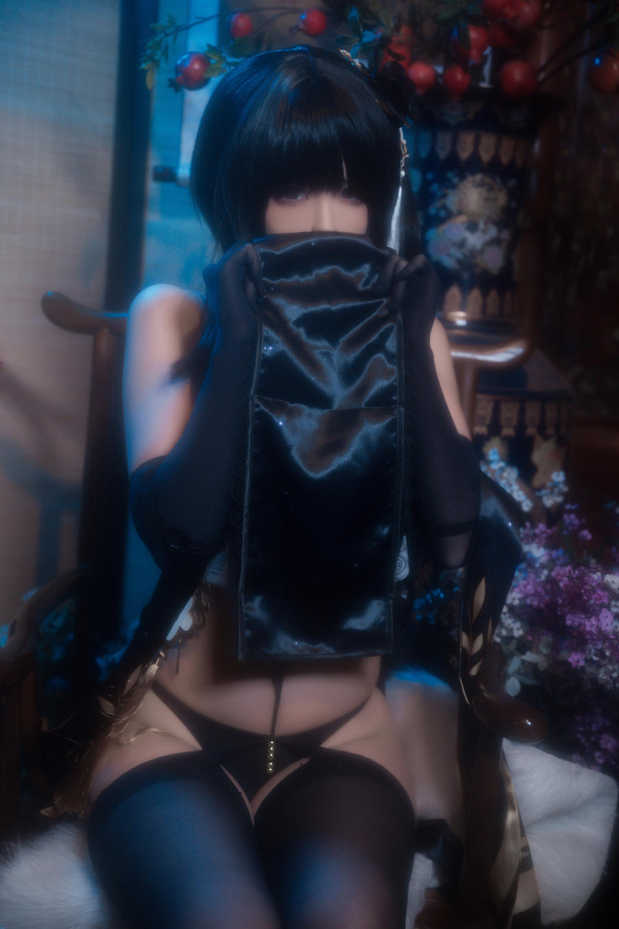 Quan冉有点饿cos碧蓝航线镇海旗袍