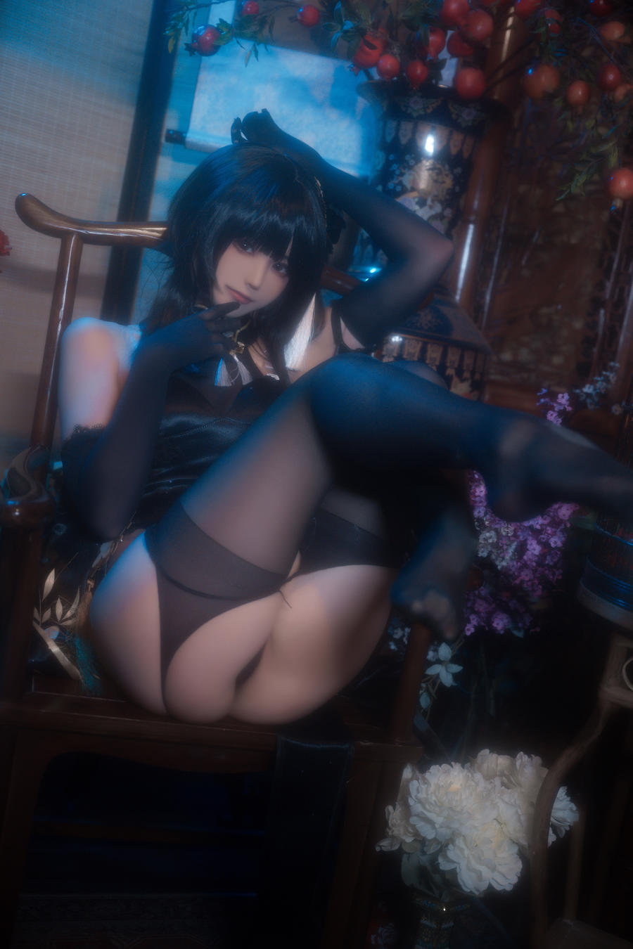 Quan冉有点饿cos碧蓝航线镇海旗袍