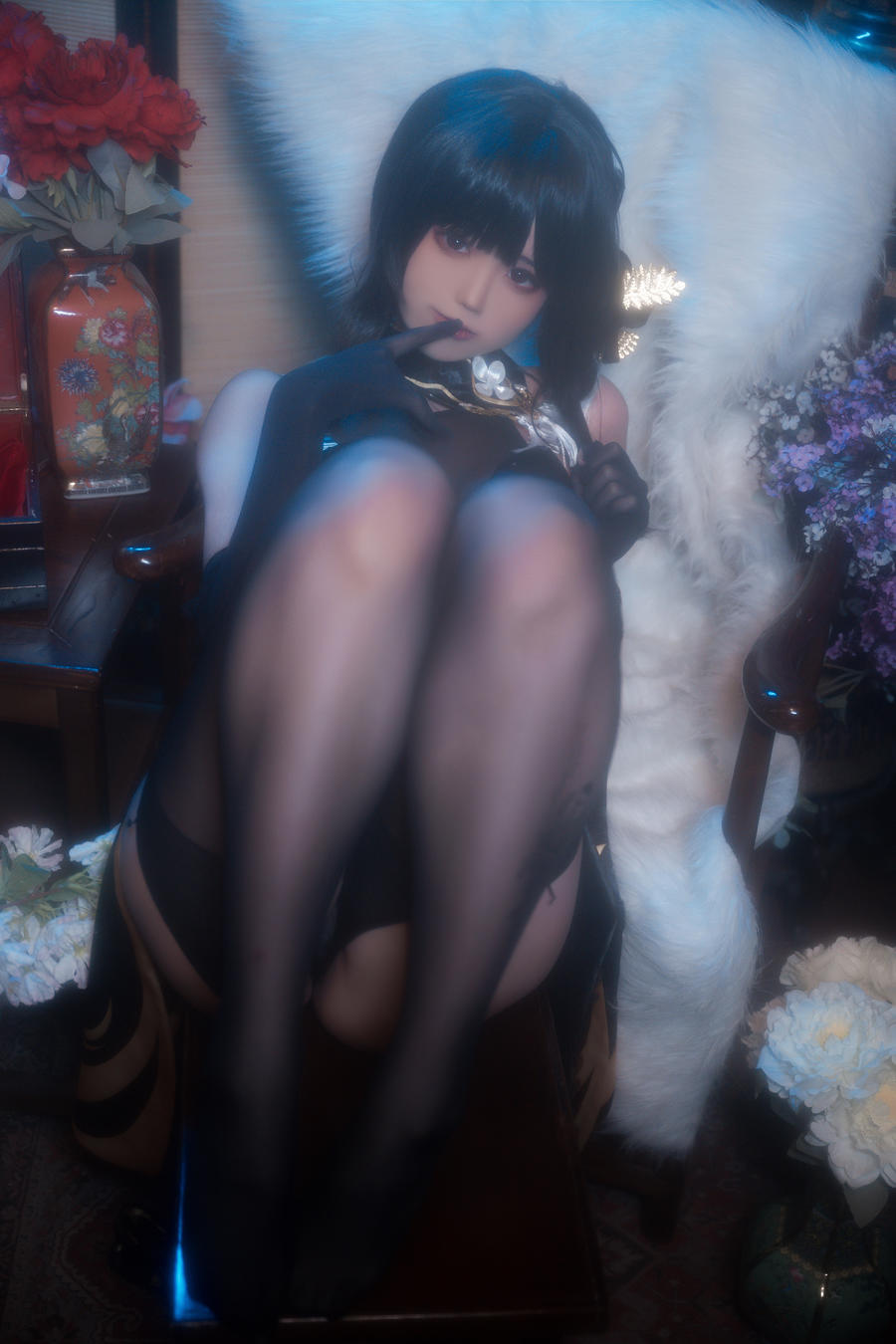 Quan冉有点饿cos碧蓝航线镇海旗袍