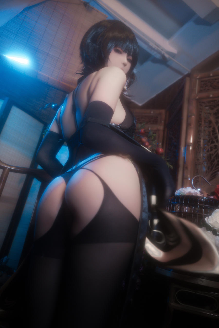 Quan冉有点饿cos碧蓝航线镇海旗袍