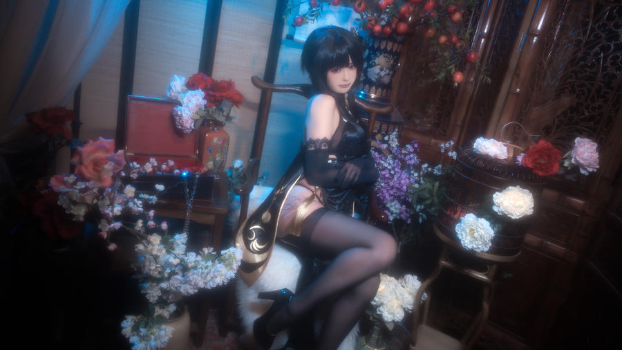 Quan冉有点饿cos碧蓝航线镇海旗袍