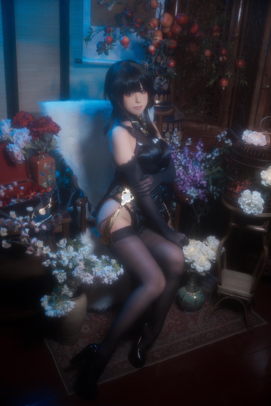 Quan冉有点饿cos碧蓝航线镇海旗袍